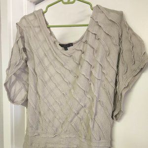 Short Sleeve Dolman Top with Stripe Detailing